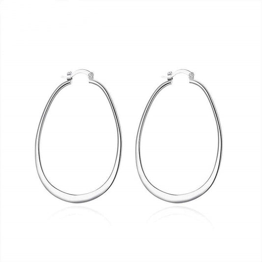 Silver-Plated Hoop Earrings - Female Big Ear Hoop - 925