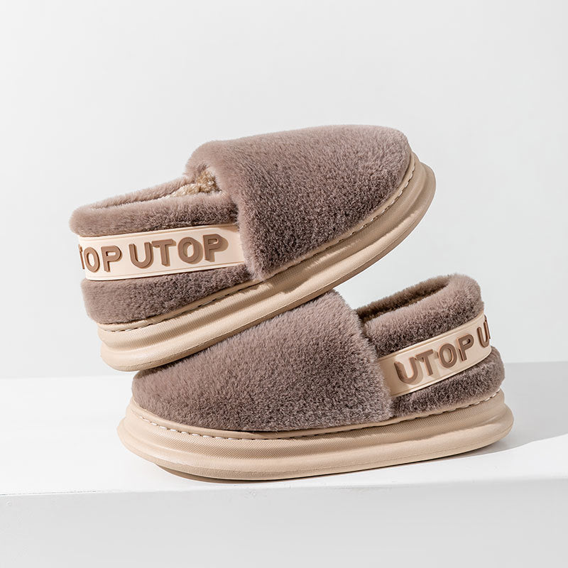 Thick-Sole Plush Slippers