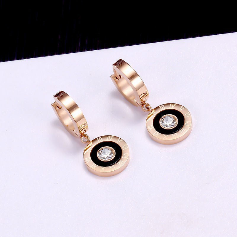 Roman Numeral Buckle Fashion Hoop Earrings