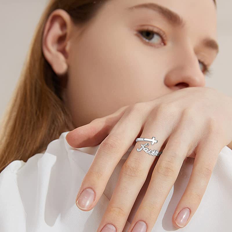 Silver "Faith" Adjustable Ring - "Everything Is Possible" Ring For Women
