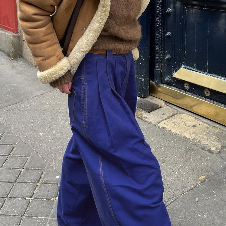 Women's Double-Pocket Wide-Leg Trousers