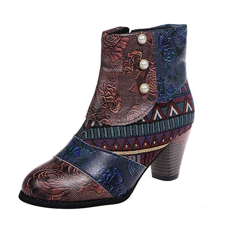 Chunky Print Ankle Boots