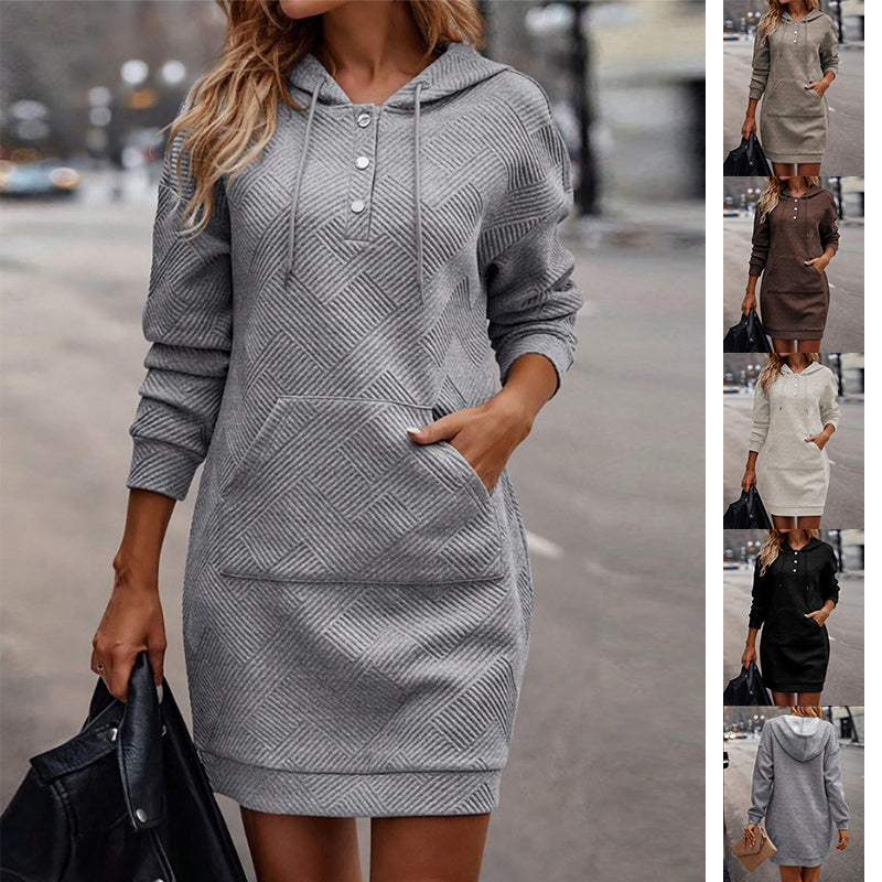 Pockets Hoodie Sweater Mini Dress