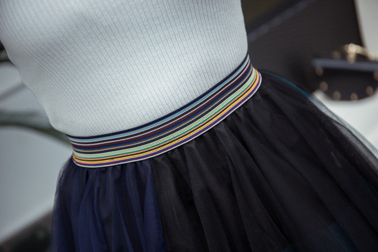 spell color net gauze peng peng skirt fairy half skirt