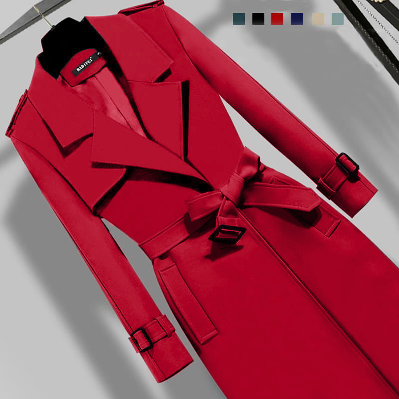 Slim-Fit Midi Trench Coat