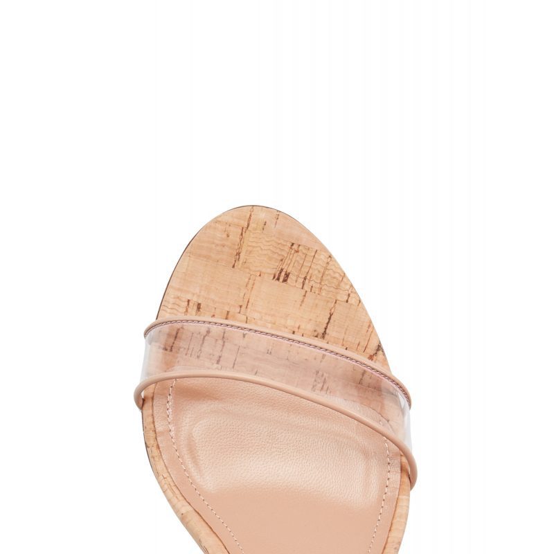 PVC Wood Grain Wedges Sandals For Women