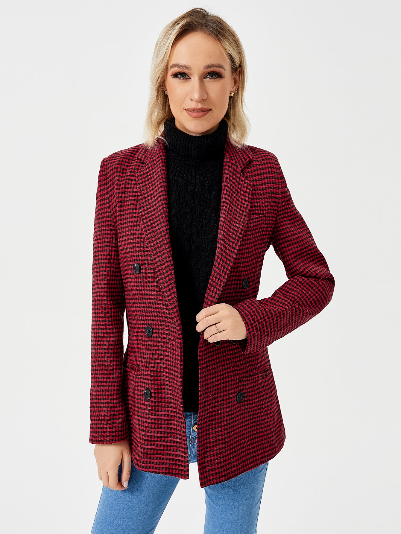 Blazer Jacket -  Long-Sleeve Work/0ffice Coat For Women