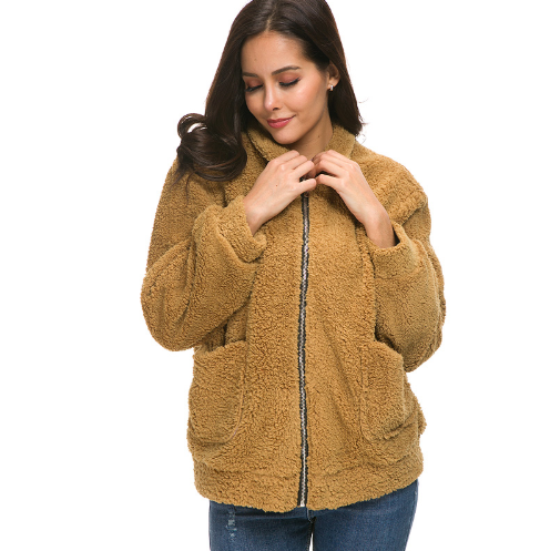 Women's Zipper Plush Jacket