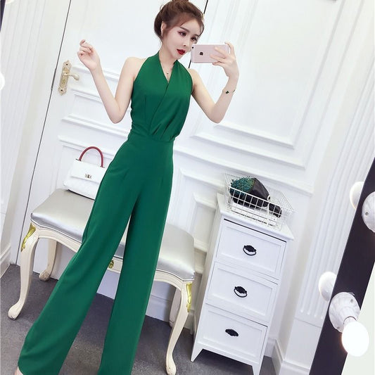 Wide-Leg Jumpsuit - High-Waist