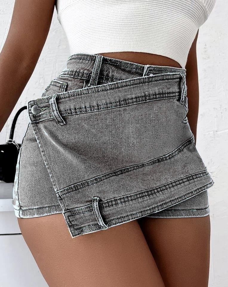 Y2K Street Vintage Denim Shorts Mini Skirt