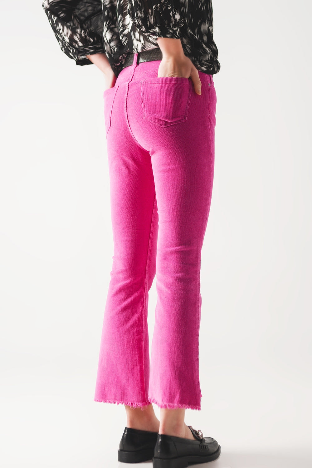 Fucshia Flare Corduroy Pants