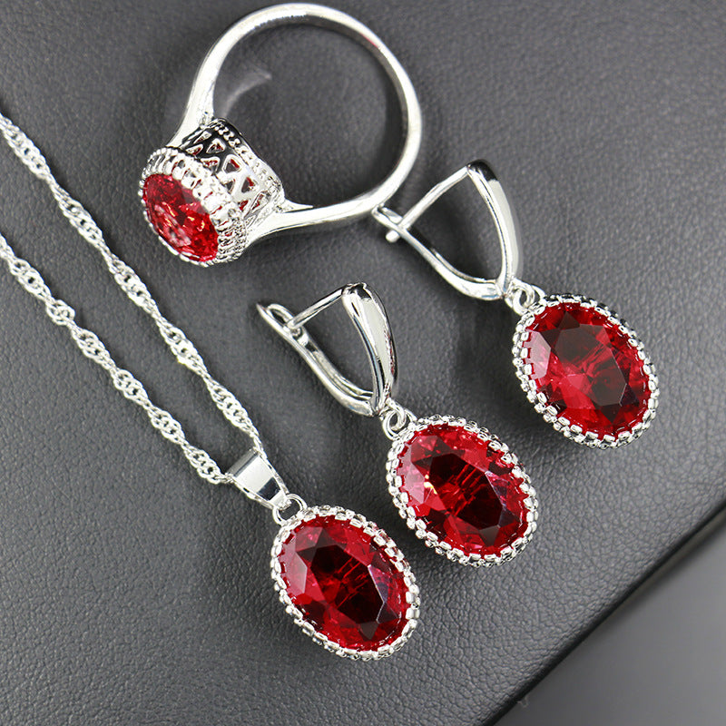 Women's Evening Jewellery Set - Earrings+Necklaces+Bracelets