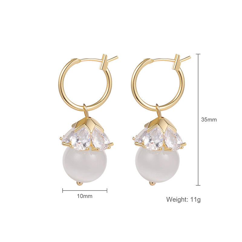 Women's Beaded Detail Hoop Earrings