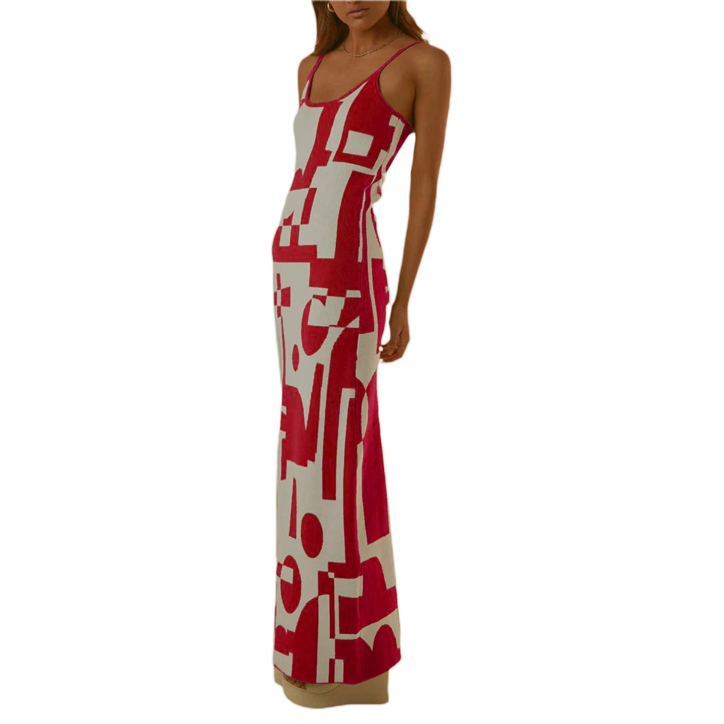 European & American Style Fashion Printing Slim-Fit Slimming Dress