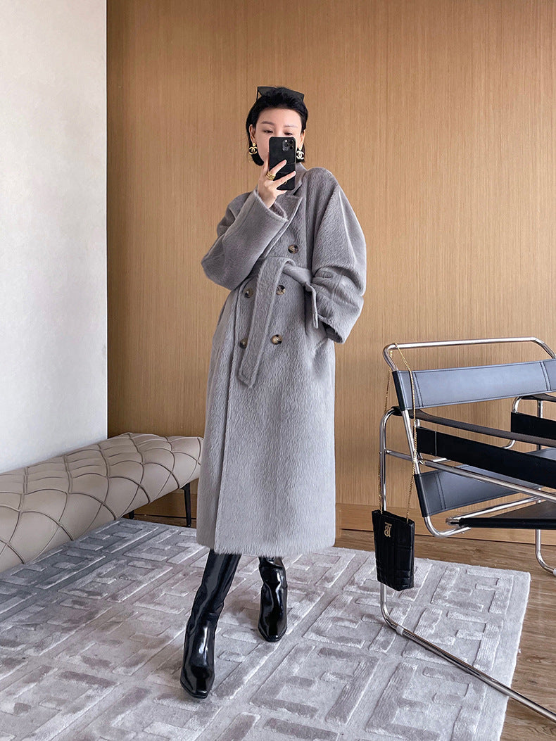 Women's Mid-Length Winter Thick Woollen Cashmere Coat