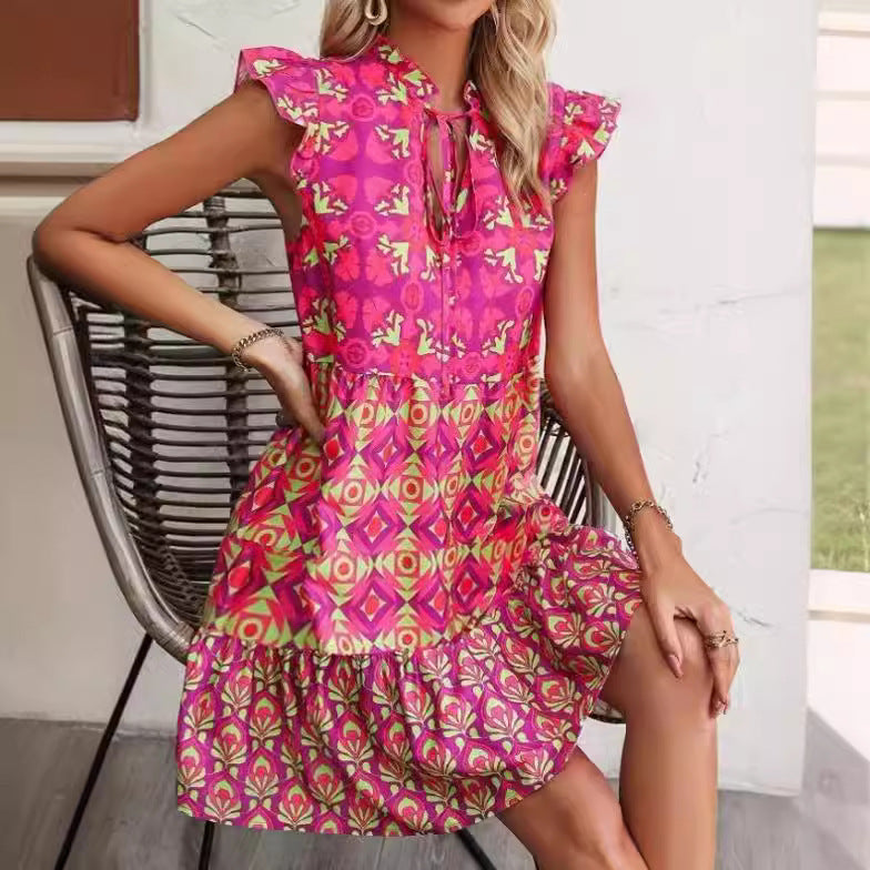 Printed Sleeveless Summer Dress