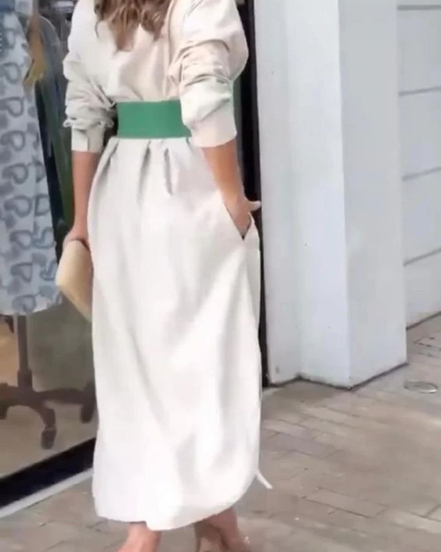 Casual Fashion Graffiti Versatile Belt Dress