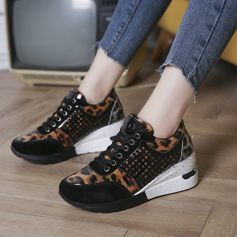 Hollow-Out Lace-Up Sneakers