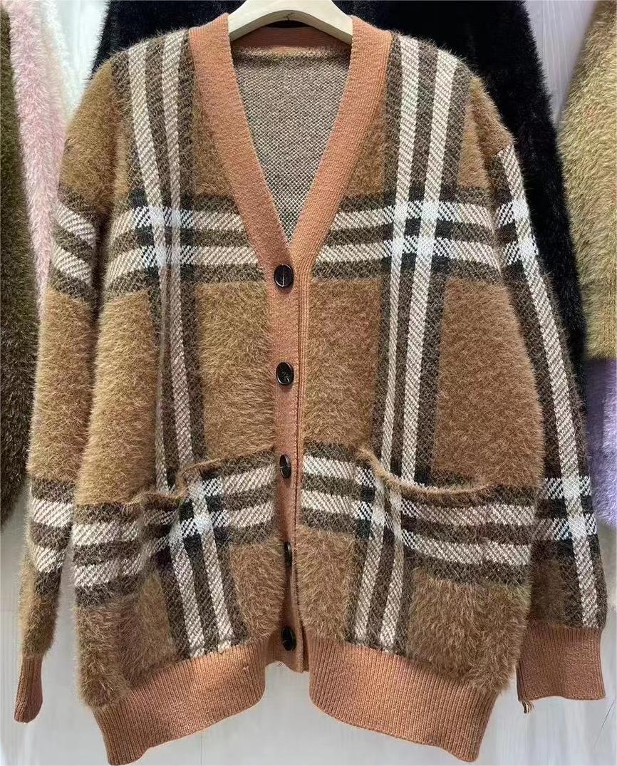 Loose & Lazy Style Mid-Length Knitted Cardigan Jacket For Women