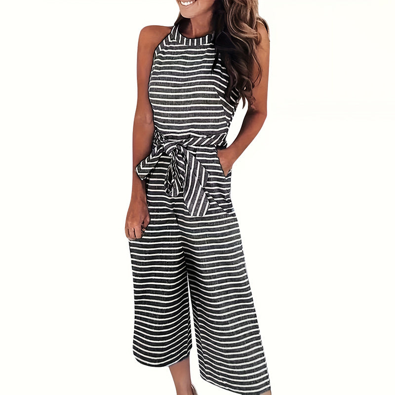 Striped Wide-Leg Jumpsuit - US Only