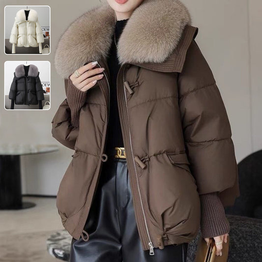 Women's Fur-Collar Cotton-Padded Short Winter Jacket
