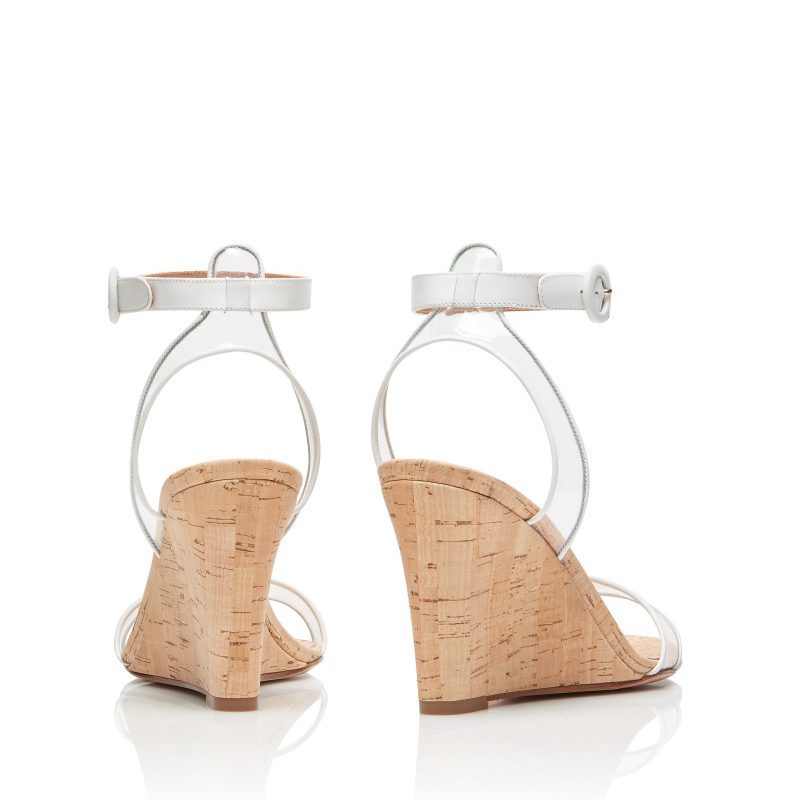 PVC Wood Grain Wedges Sandals For Women