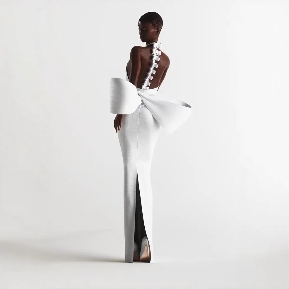 Big-Bow Slim-Fit Bandage Dress