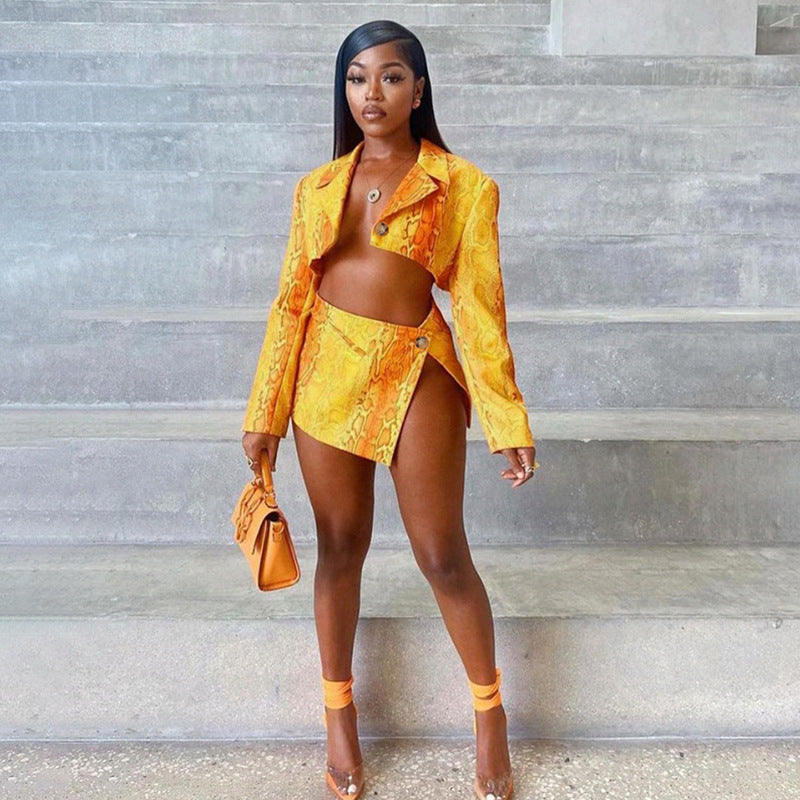 Women's Snakeskin Blazer Outfit