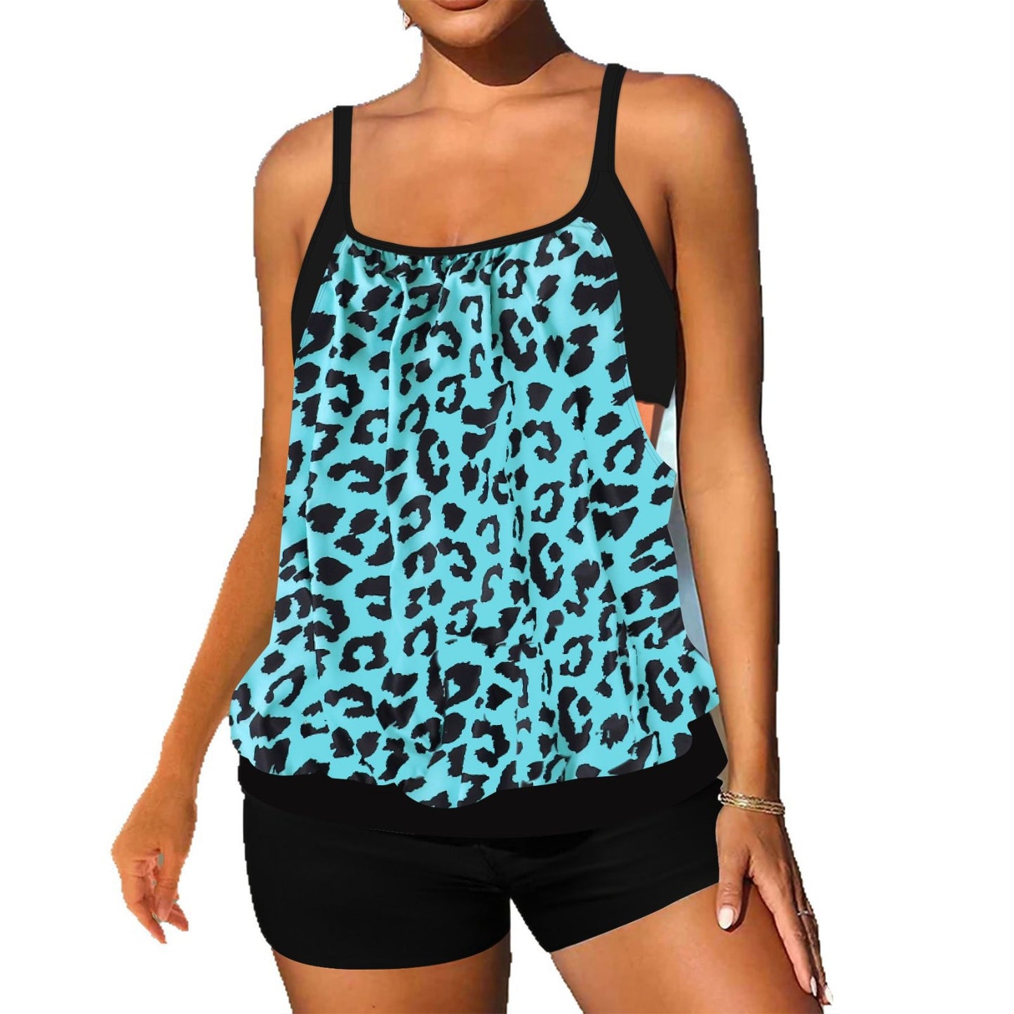 Printed Top & Shorts Swimsuit