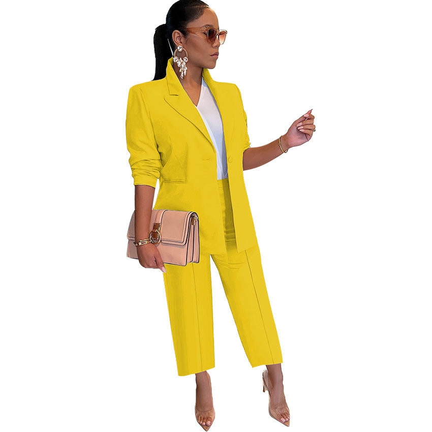 Solid Two-Piece Female Suit