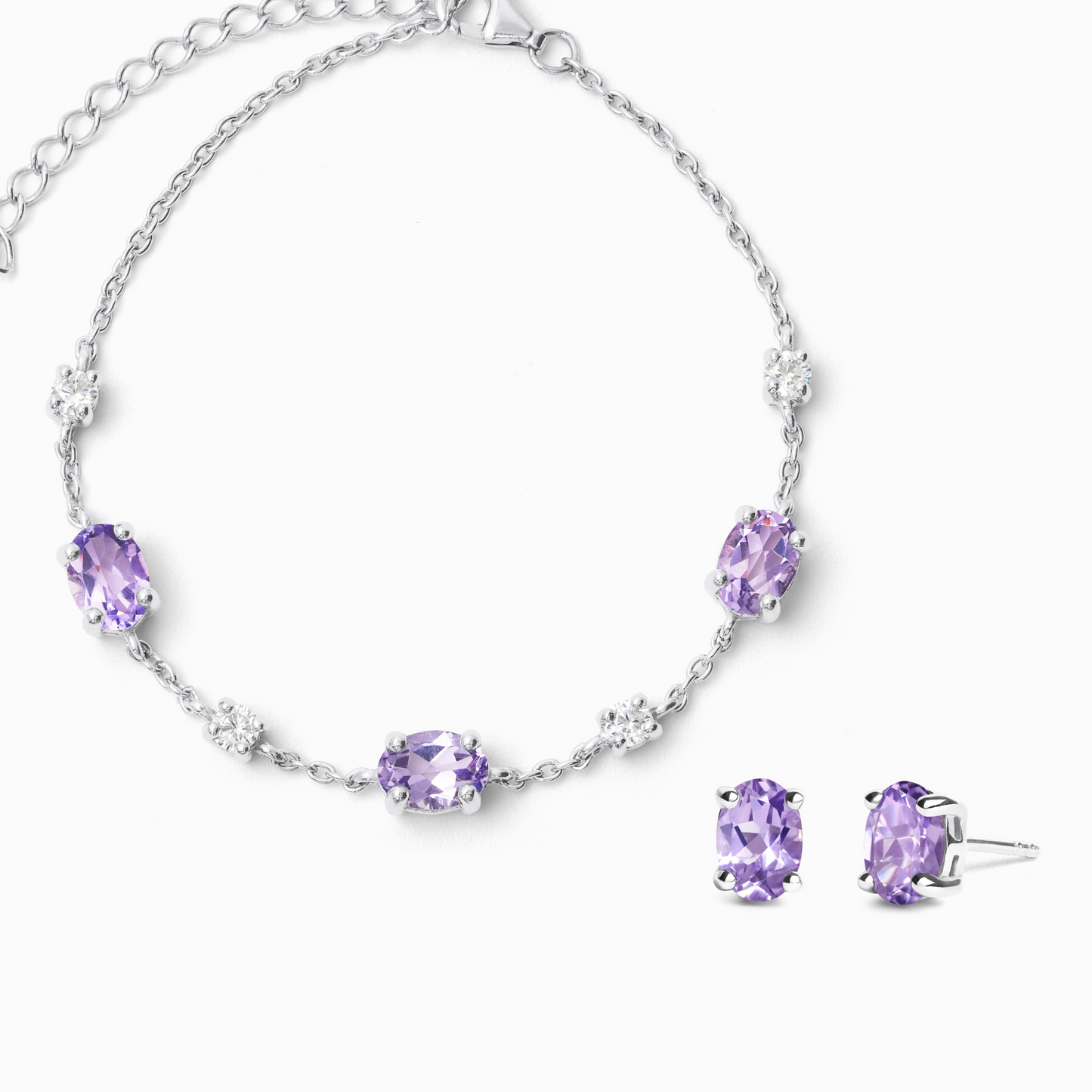 Mini Set 2 - Amethyst Jewellery Set in Sterling Silver