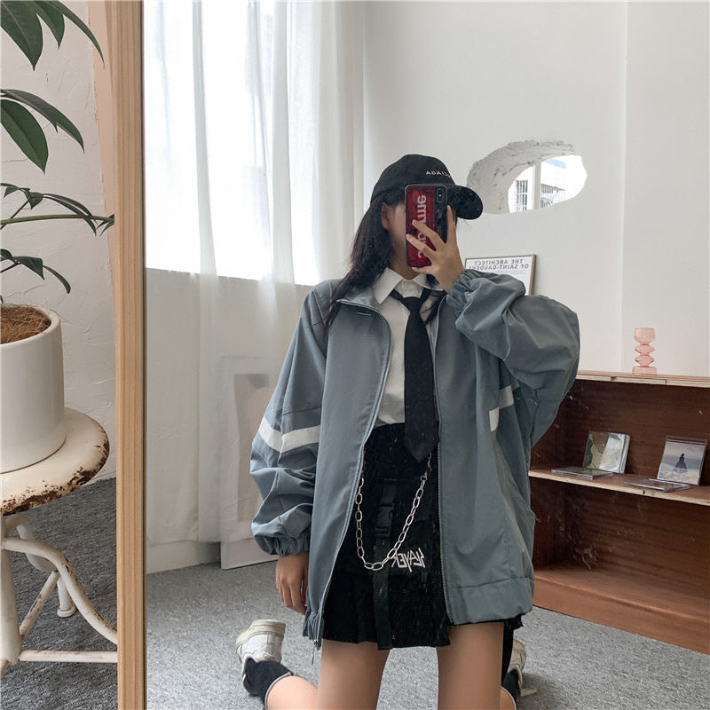 Loose Casual Baseball Jacket For Women