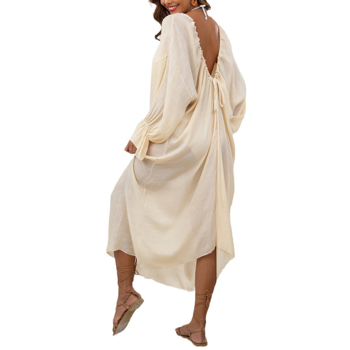 Women's Round-Neck Deep-V Nightdress