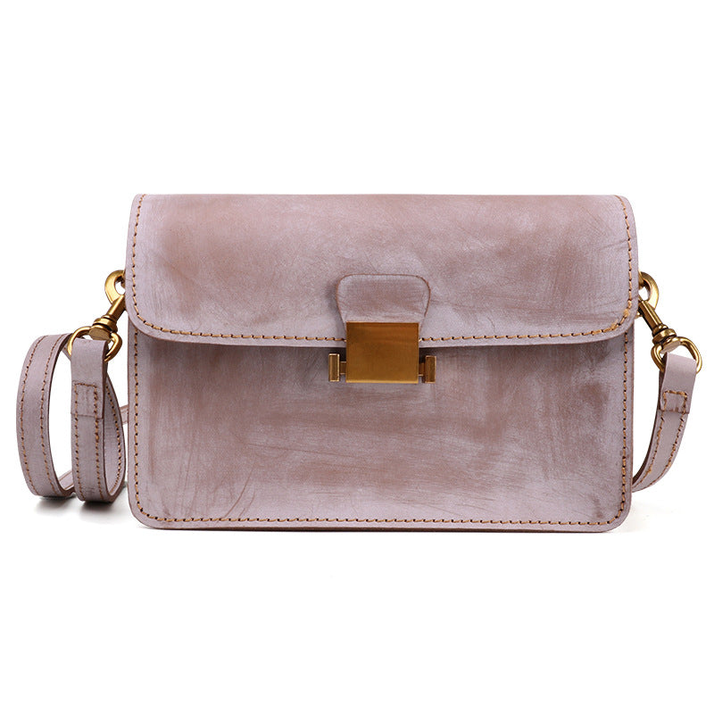 Foggy Wax Leather Handbag