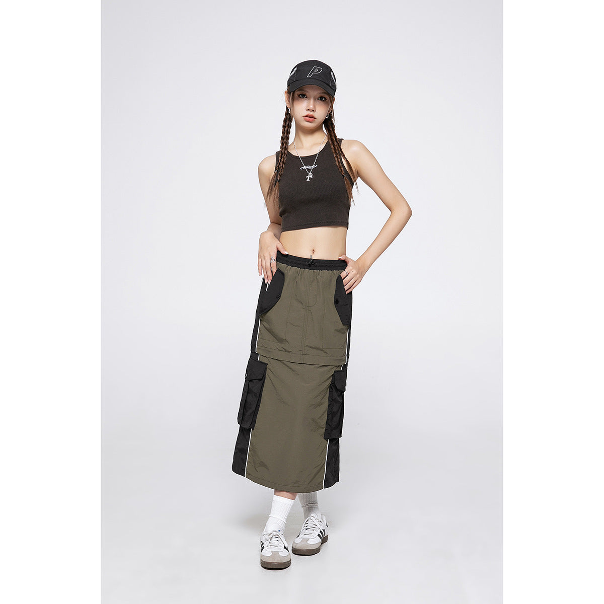 American-Style Retro Patchwork Skirt