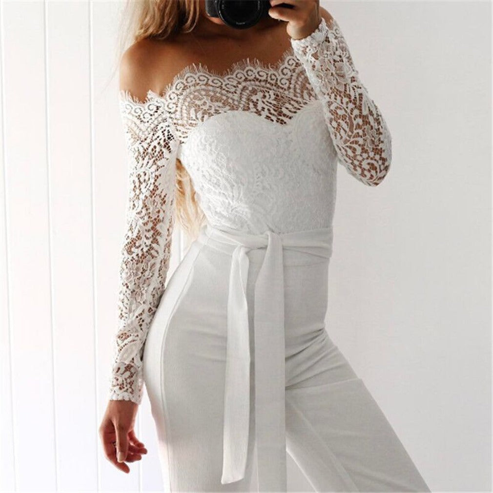 Lace Patchwork Butterfly Jumpsuit