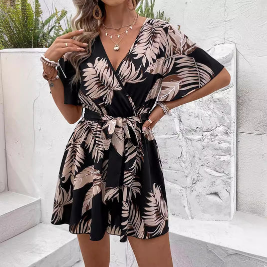 Womens Black Cut-Out V-Neck Jumpsuit