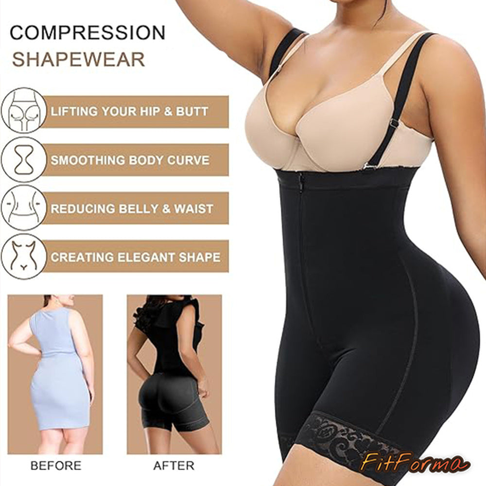 Lace-Stitching Shapewear Jumpsuit - US Only
