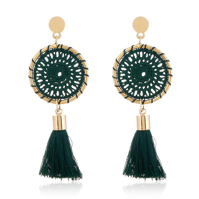 Hand-Woven Drop Earrings