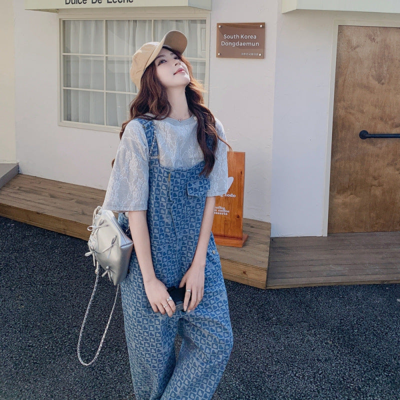Summer Casual All-match One-piece Suspender Pants