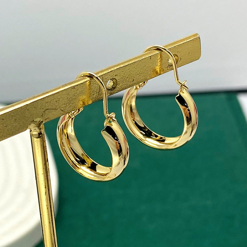 Women's Trendy Cool Gold Plated Hoop Earrings