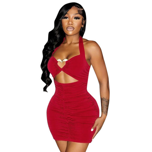 Backless Hollow-Out Mini Dress