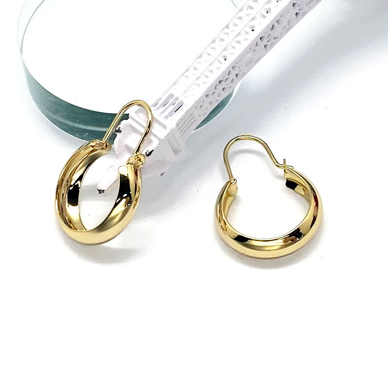 Women's Trendy Cool Gold Plated Hoop Earrings