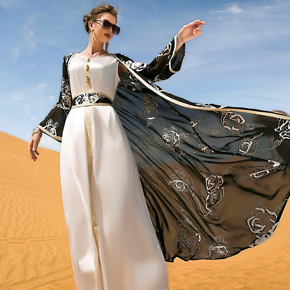 Heavy Embroidery Jacket & Maxi Dress
