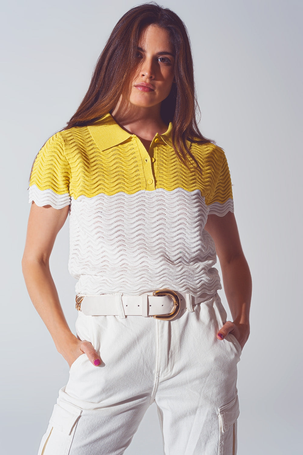 Knitted Polo Top