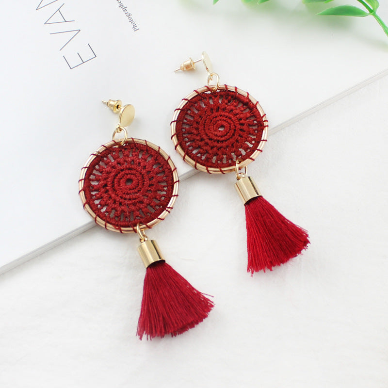 Hand-Woven Drop Earrings