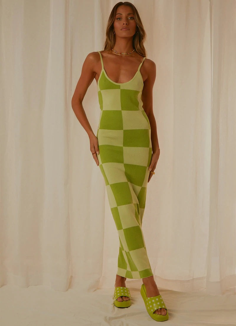 European & American Style Fashion Printing Slim-Fit Slimming Dress