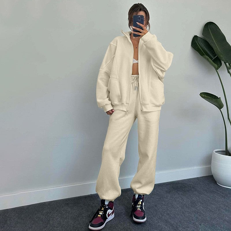 Stand-Up Collar Zipper Sports Outfit
