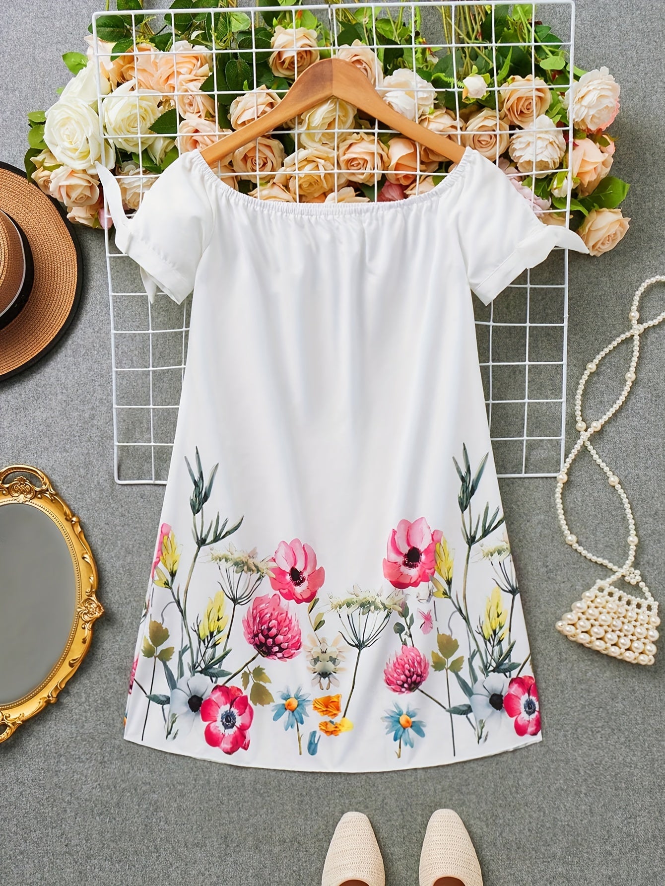 Floral Off-Shoulder Bodycon Mini Dress