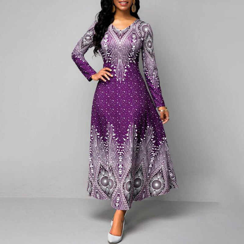Plus-Size Elegant Slim-Fit Flowy Maxi Dress -  US Only